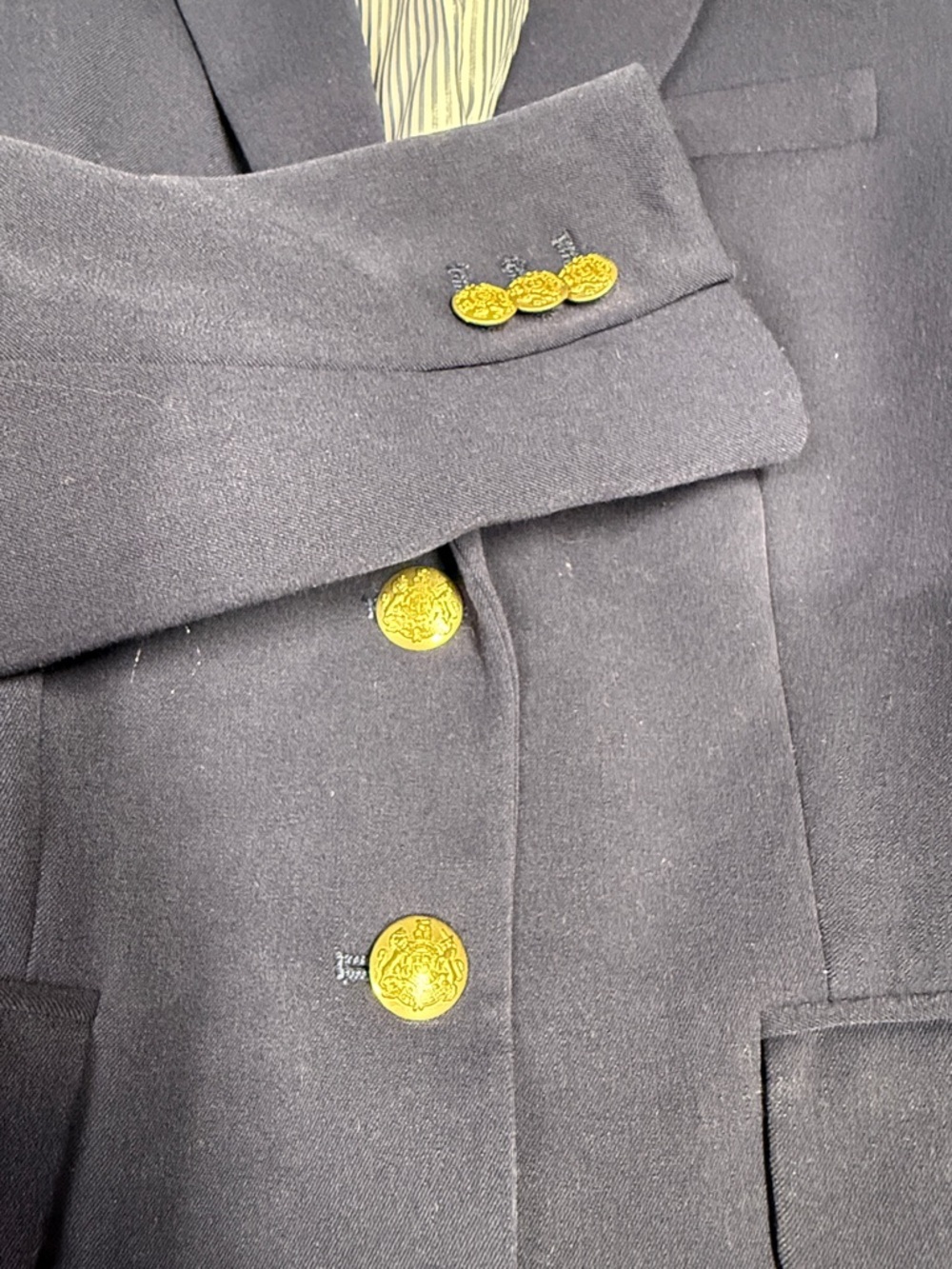 J. Crew Royal Blue Women's Blazer with Gold Buttons - Picture 4 of 5